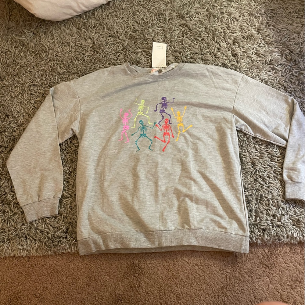 Rainbow skeleton sweater crewneck